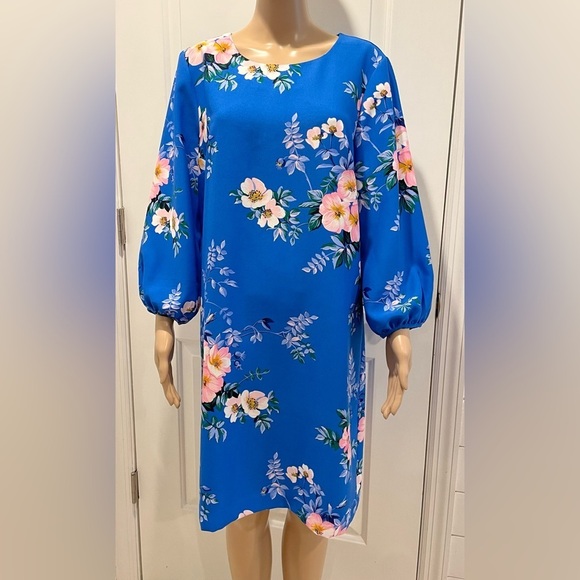 POPPY LANTERN SLEEVE SHIFT DRESS size 12 - Picture 1 of 4
